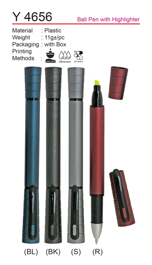 BALL-PEN WITH HIGHLIGHTER
