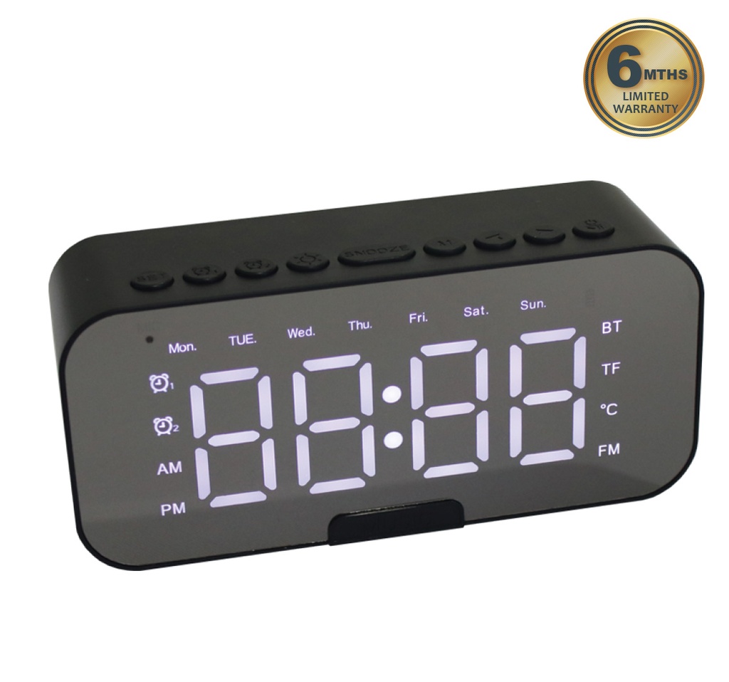 BLUETOOTH SPEAKER WITH DIGITAL CLOCK