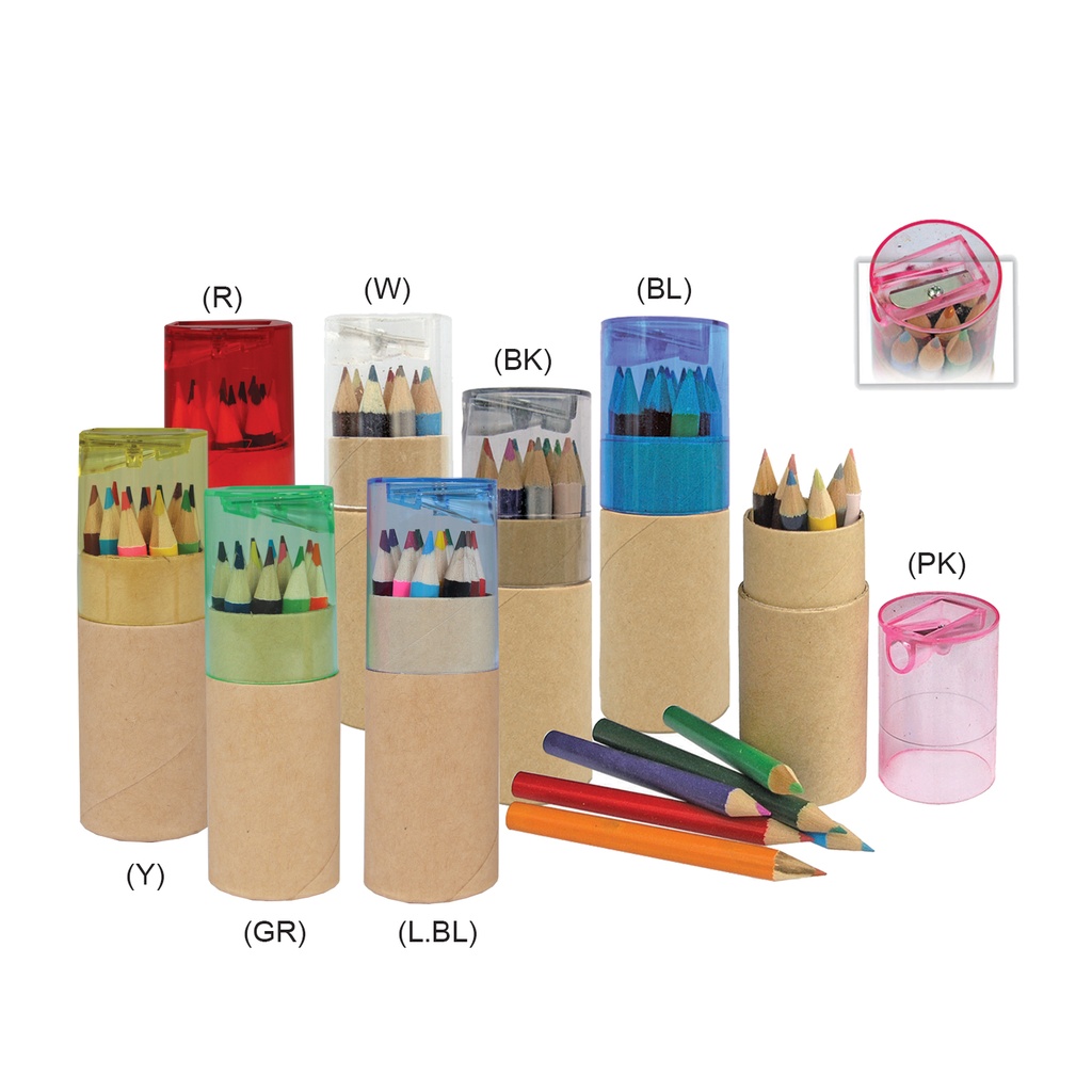 COLOR PENCIL & SHARPENER SET (12PCS)