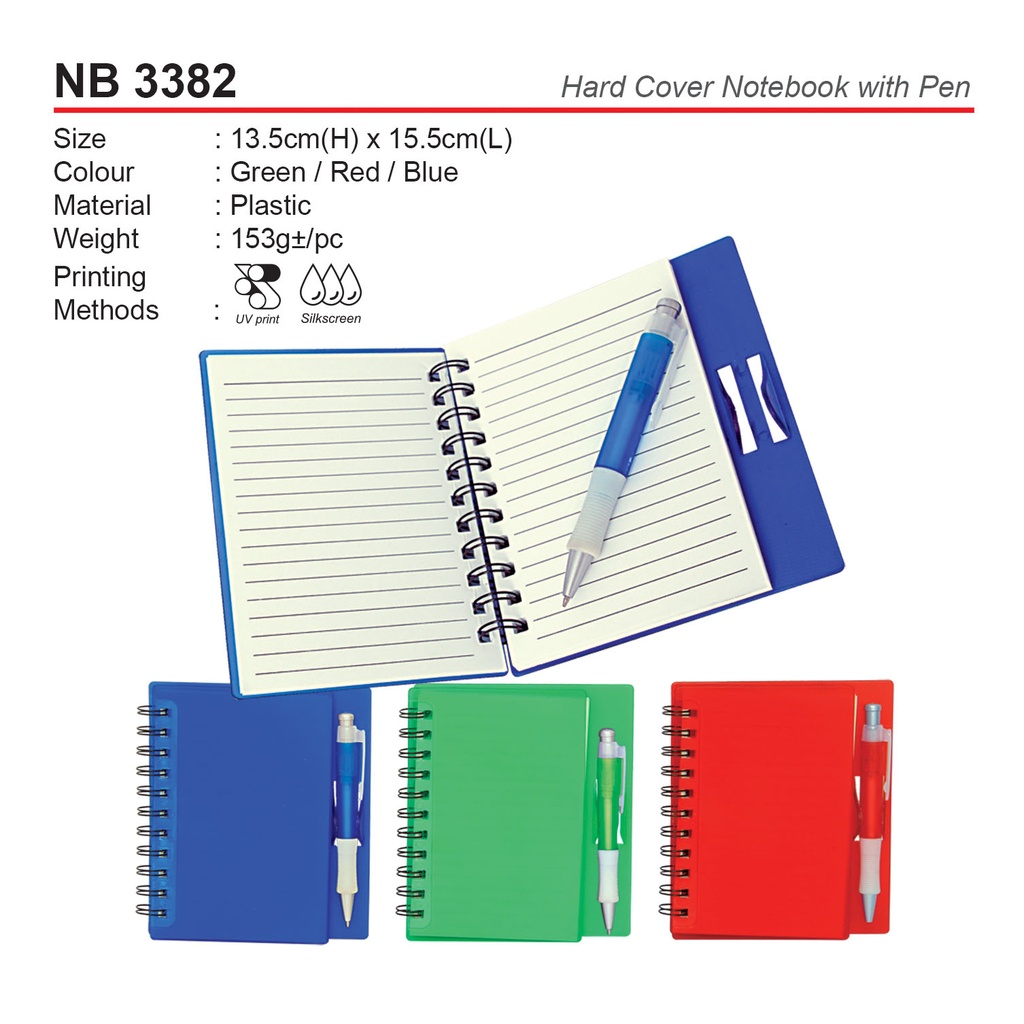 HARD COVER NOTEBOOK W PEN