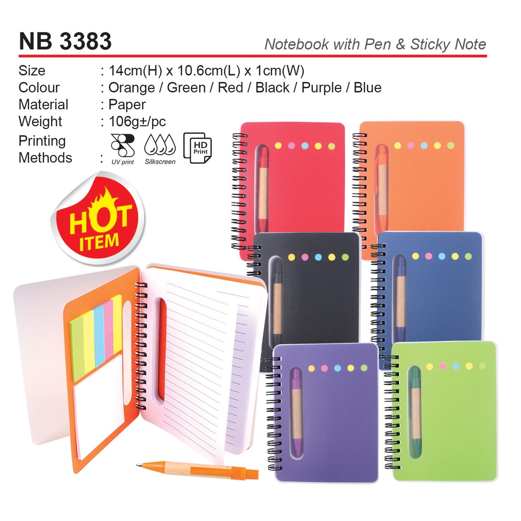 HARD COVER NOTEBOOK W PEN