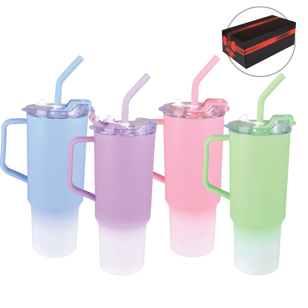 PLASTIC MUG W RIBBON BOX