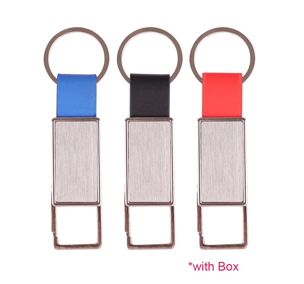 PU LEATHER KEYCHAIN W ZIN ALLOY PLATE