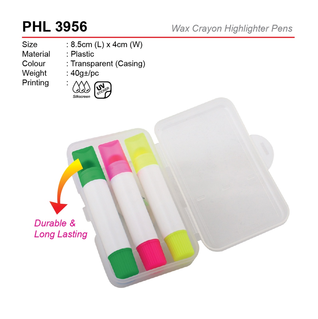 WAX CRAYON HIGHLIGHTER PENS